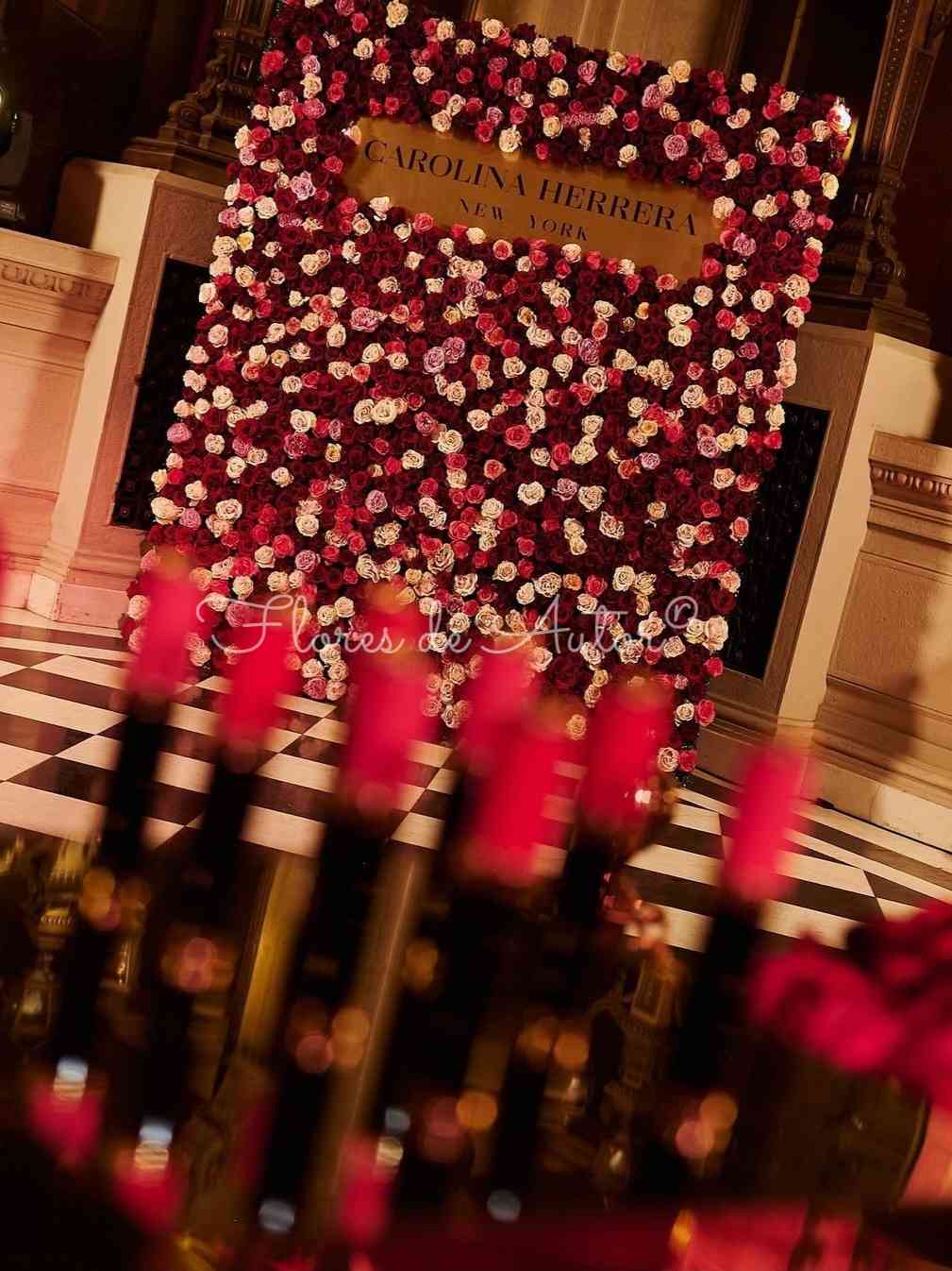 Panel rosas para Carolina Herrera
